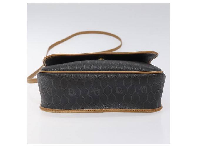 Borsa a spalla in tela a nido d'ape Christian Dior PVC marrone oro Auth BA1926 - vista 5