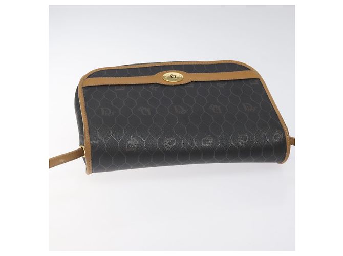Borsa a spalla in tela a nido d'ape Christian Dior PVC marrone oro Auth BA1926 - vista 6