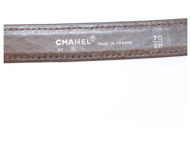 Cinturón CHANEL de cuero 30,7"" marrón CC Auth bs25810 Castaño - vista 10