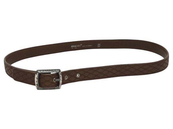 Cinturón CHANEL de cuero 30,7"" marrón CC Auth bs25810 Castaño - vista 2
