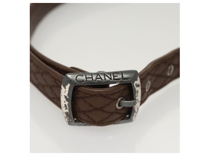 Cinturón CHANEL de cuero 30,7"" marrón CC Auth bs25810 Castaño - vista 6