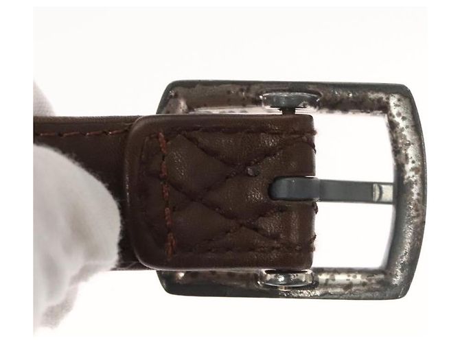 Cinturón CHANEL de cuero 30,7"" marrón CC Auth bs25810 Castaño - vista 7