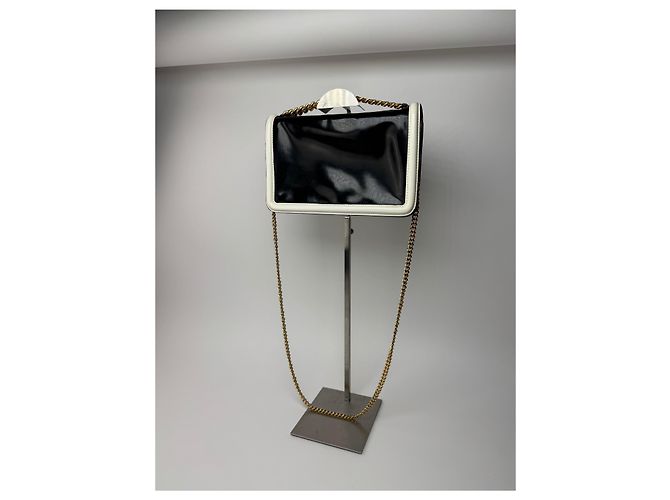 Stella Mc Cartney Vintage Stella McCartney Lackledertasche weiß schwarz - Ansicht 15