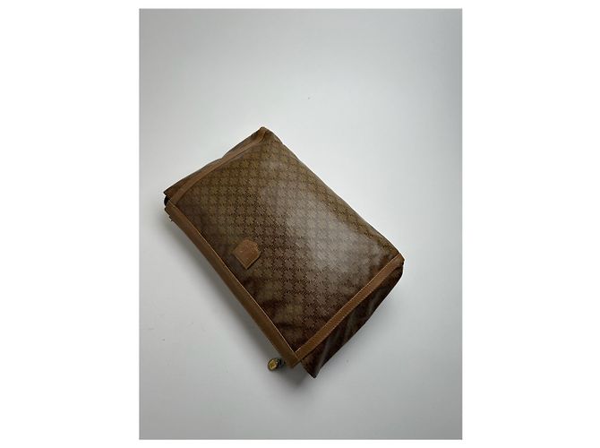 Céline Clutch in pelle vintage Celine Triomphe marrone - vista 11