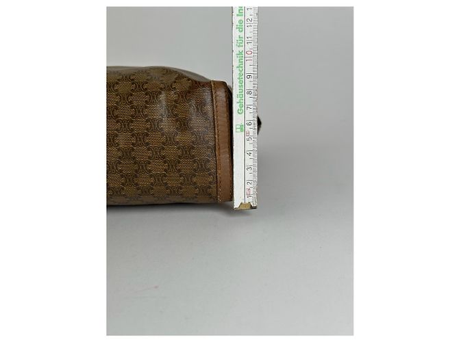 Céline Clutch in pelle vintage Celine Triomphe marrone - vista 12
