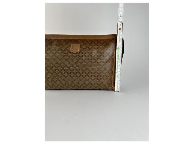 Céline Clutch in pelle vintage Celine Triomphe marrone - vista 14