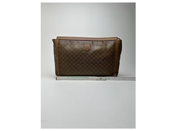 Céline Clutch in pelle vintage Celine Triomphe marrone - vista 15