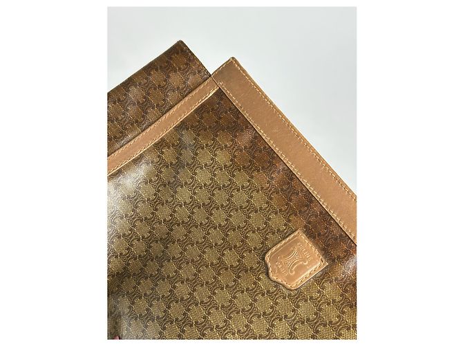 Céline Clutch in pelle vintage Celine Triomphe marrone - vista 3