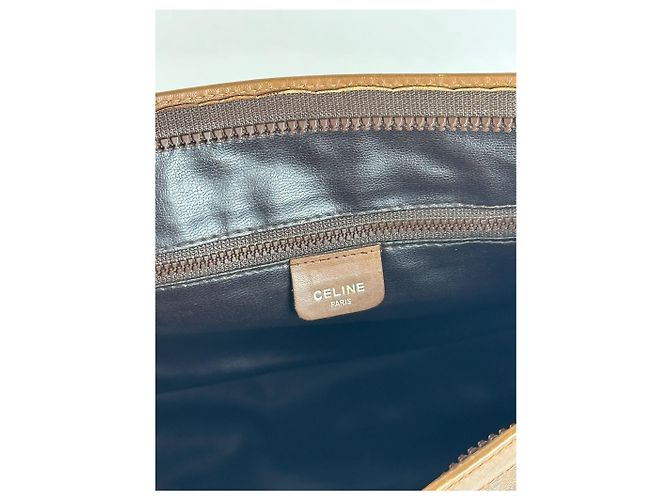 Céline Clutch in pelle vintage Celine Triomphe marrone - vista 8