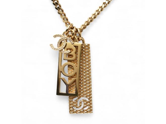 Collana Lunga con Pendente Chanel BOY CHANEL D'oro - vista 2