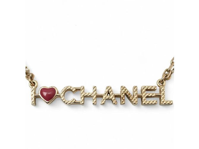 Collier pendentif plaqué or Chanel Doré - vue 2