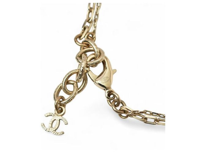 Collier pendentif plaqué or Chanel Doré - vue 4