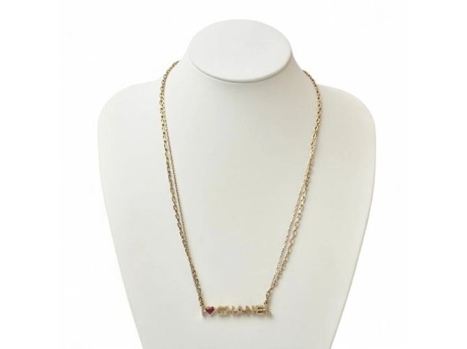 Collier pendentif plaqué or Chanel Doré - vue 7