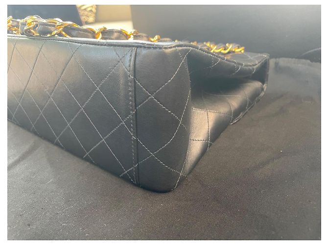 2.55 Chanel Borsa classica Maxi Jumbo in agnello trapuntato nero - vista 12