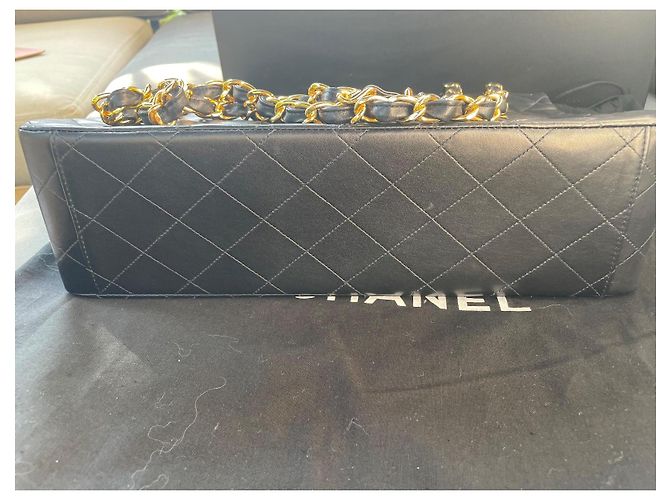 2.55 Chanel Borsa classica Maxi Jumbo in agnello trapuntato nero - vista 8