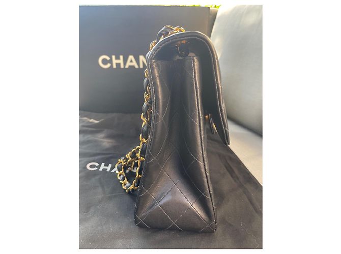 2.55 Chanel Borsa classica Maxi Jumbo in agnello trapuntato nero - vista 9