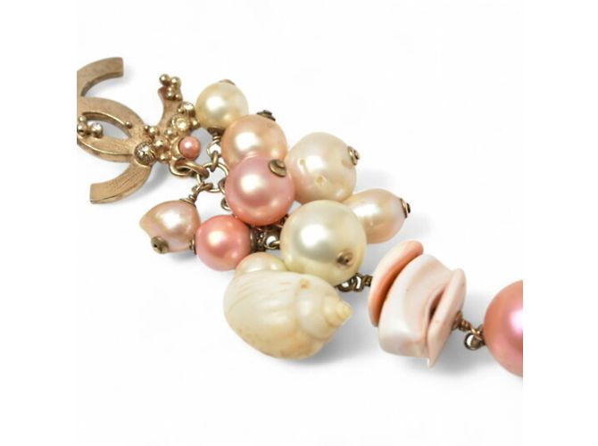 Collana lunga Chanel con motivo a conchiglia in perle Rosa D'oro - vista 5