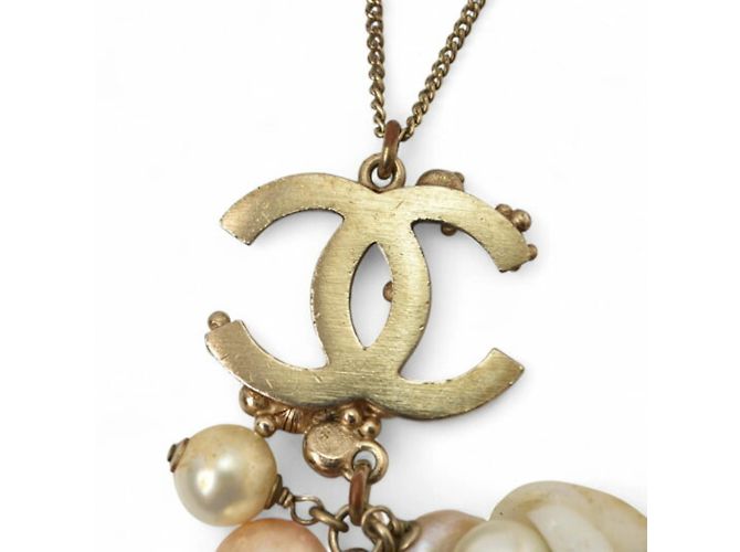 Collana lunga Chanel con motivo a conchiglia in perle Rosa D'oro - vista 6