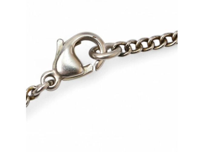 Collar colgante de cinta en forma de corazón Coco CC de Chanel Negro Plata - vista 3