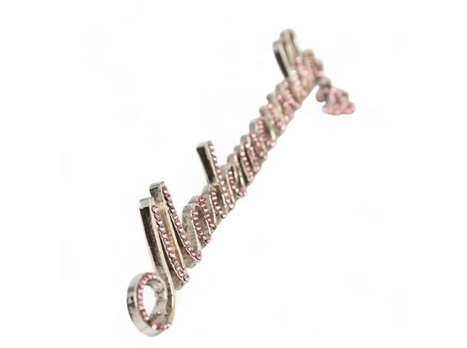 Spilla in strass Chanel Mademoiselle Argento Rosa - vista 4