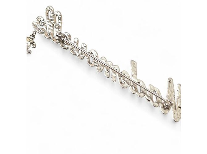 Spilla in strass Chanel Mademoiselle Argento Rosa - vista 6
