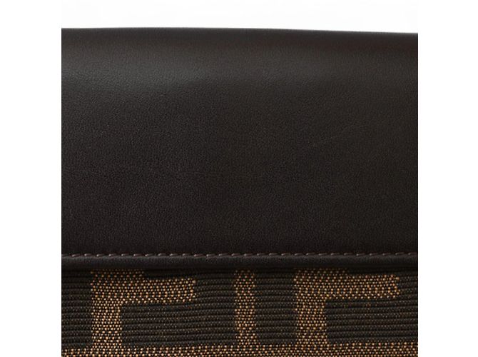 Zucca Portafoglio bi-fold Fendi in tela marrone - vista 14