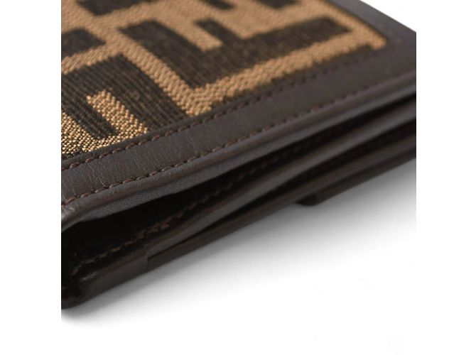 Zucca Portafoglio bi-fold Fendi in tela marrone - vista 8