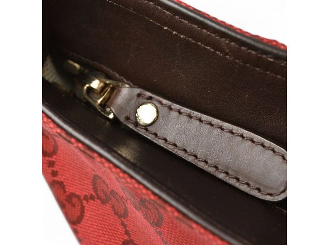 Gucci beschichtete Canvas-Tote-Tasche Rot Bordeaux - Ansicht 10