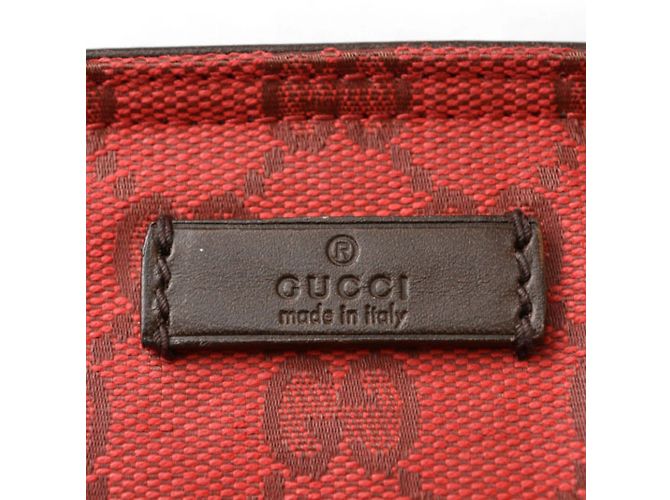 Gucci beschichtete Canvas-Tote-Tasche Rot Bordeaux - Ansicht 5