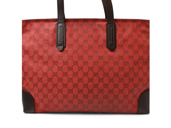 Gucci beschichtete Canvas-Tote-Tasche Rot Bordeaux - Ansicht 7