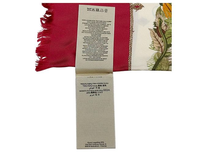 Sciarpa in seta Gucci in beige e rosso - vista 10