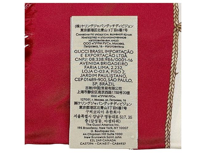 Sciarpa in seta Gucci in beige e rosso - vista 11
