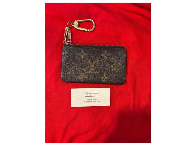 Louis Vuitton Porta-moedas e chaveiro de couro Bronze - vista 2