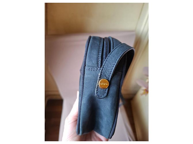 Borsa a spalla Salvatore Ferragamo Vara in pelle blu navy - vista 10
