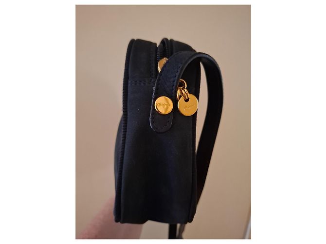 Borsa a spalla Salvatore Ferragamo Vara in pelle blu navy - vista 8