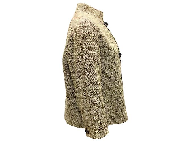 Grüne / braune Tweedjacke Luciano Barbera - Ansicht 2