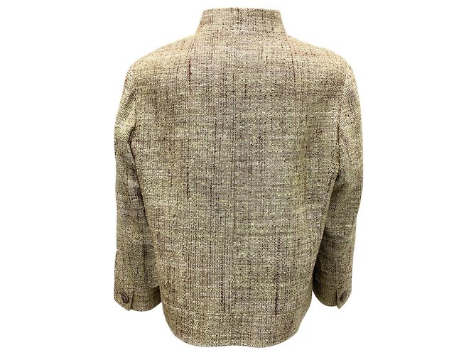 Grüne / braune Tweedjacke Luciano Barbera - Ansicht 3