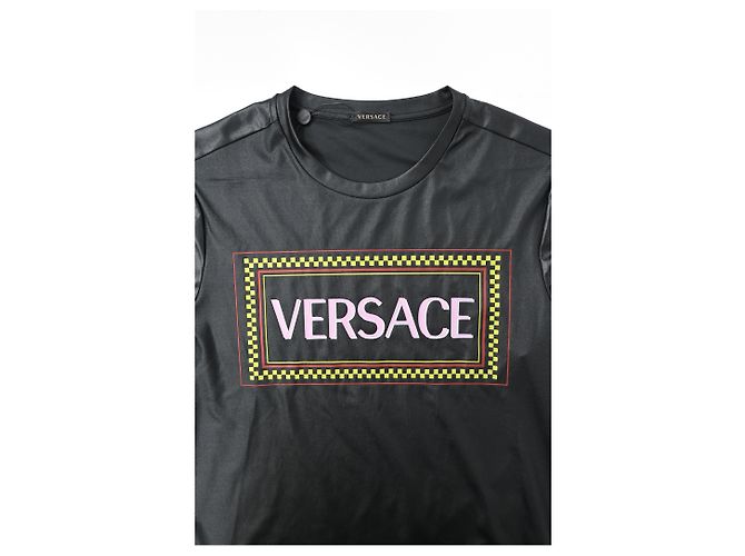 Camiseta de poliéster negro con estampado de logo Versace - vista 13