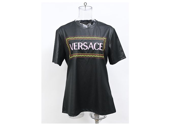 Camiseta de poliéster negro con estampado de logo Versace - vista 14