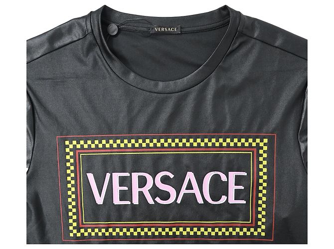 Camiseta de poliéster negro con estampado de logo Versace - vista 9