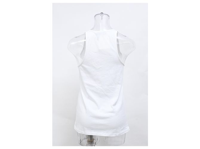 Camiseta sin mangas de algodón blanco con logo de Balmain impreso - vista 11