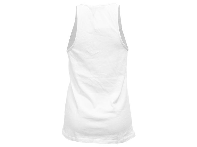 Camiseta sin mangas de algodón blanco con logo de Balmain impreso - vista 3