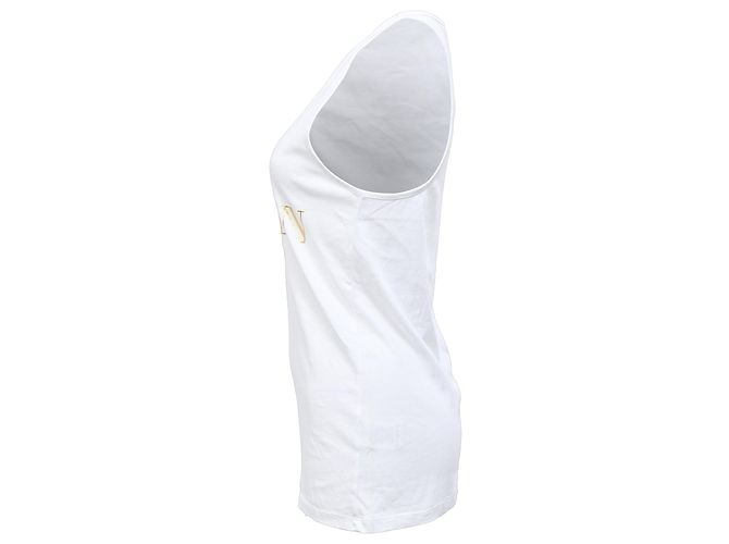 Camiseta sin mangas de algodón blanco con logo de Balmain impreso - vista 6