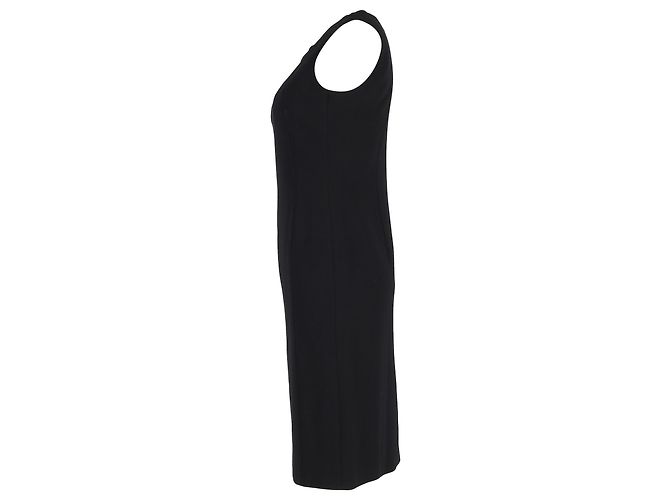 Max Mara ärmelloses Midi-Shift-Kleid aus schwarzem Polyester - Ansicht 2