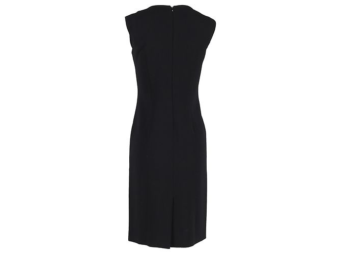 Max Mara ärmelloses Midi-Shift-Kleid aus schwarzem Polyester - Ansicht 3