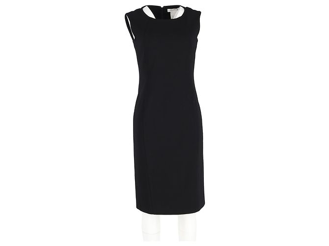 Max Mara ärmelloses Midi-Shift-Kleid aus schwarzem Polyester - Ansicht 4