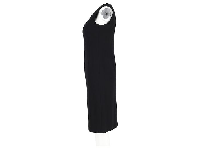Max Mara ärmelloses Midi-Shift-Kleid aus schwarzem Polyester - Ansicht 5