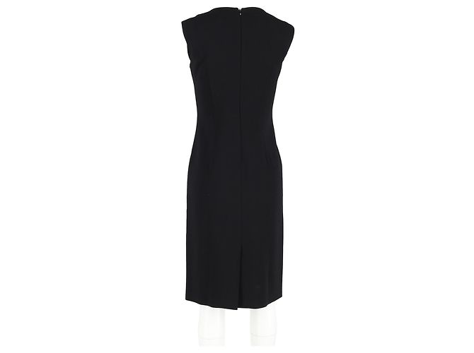 Max Mara ärmelloses Midi-Shift-Kleid aus schwarzem Polyester - Ansicht 6