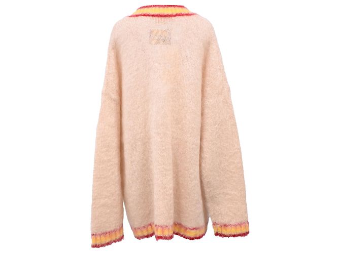 Suéter de gran tamaño con cuello en V en mohair multicolor Marni - vista 3