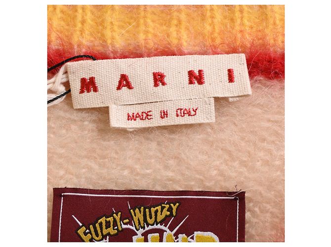 Suéter de gran tamaño con cuello en V en mohair multicolor Marni - vista 4